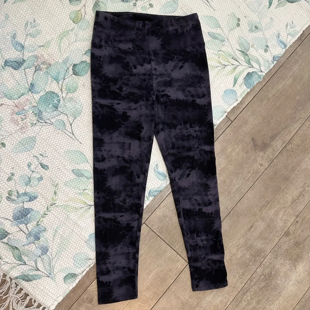 SO Girls Black Gray Tie-Dye Athletic Athleisure Leggings Size Medium